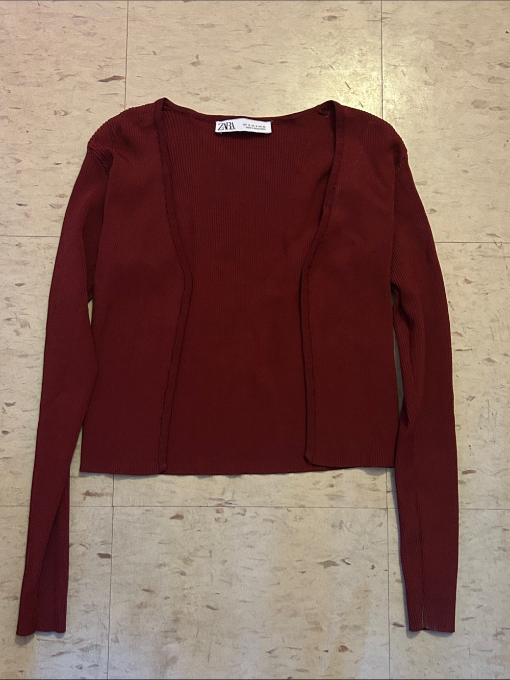 Zara Ribbed Long Sleeve Sweater Cardigan
